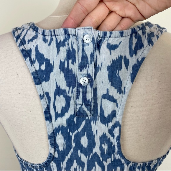 Cloth & Stone Blue Geometric Denim Tunic Dress Top Women Small - Picture 7 of 8